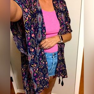 Navy Kimono w/tassels M/L